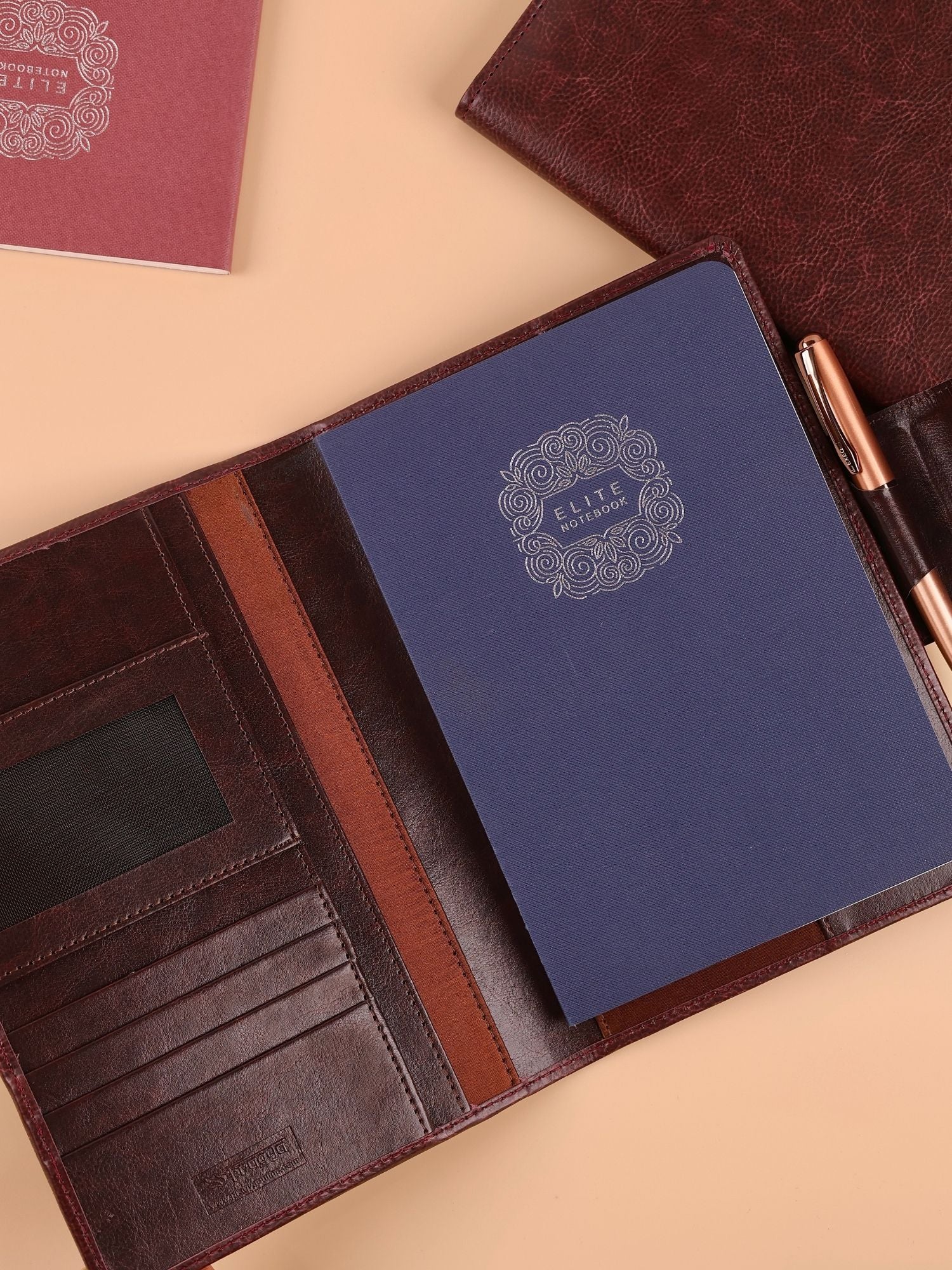 Tan Tab Organiser with Refillable Notebook | Magnetic Closure