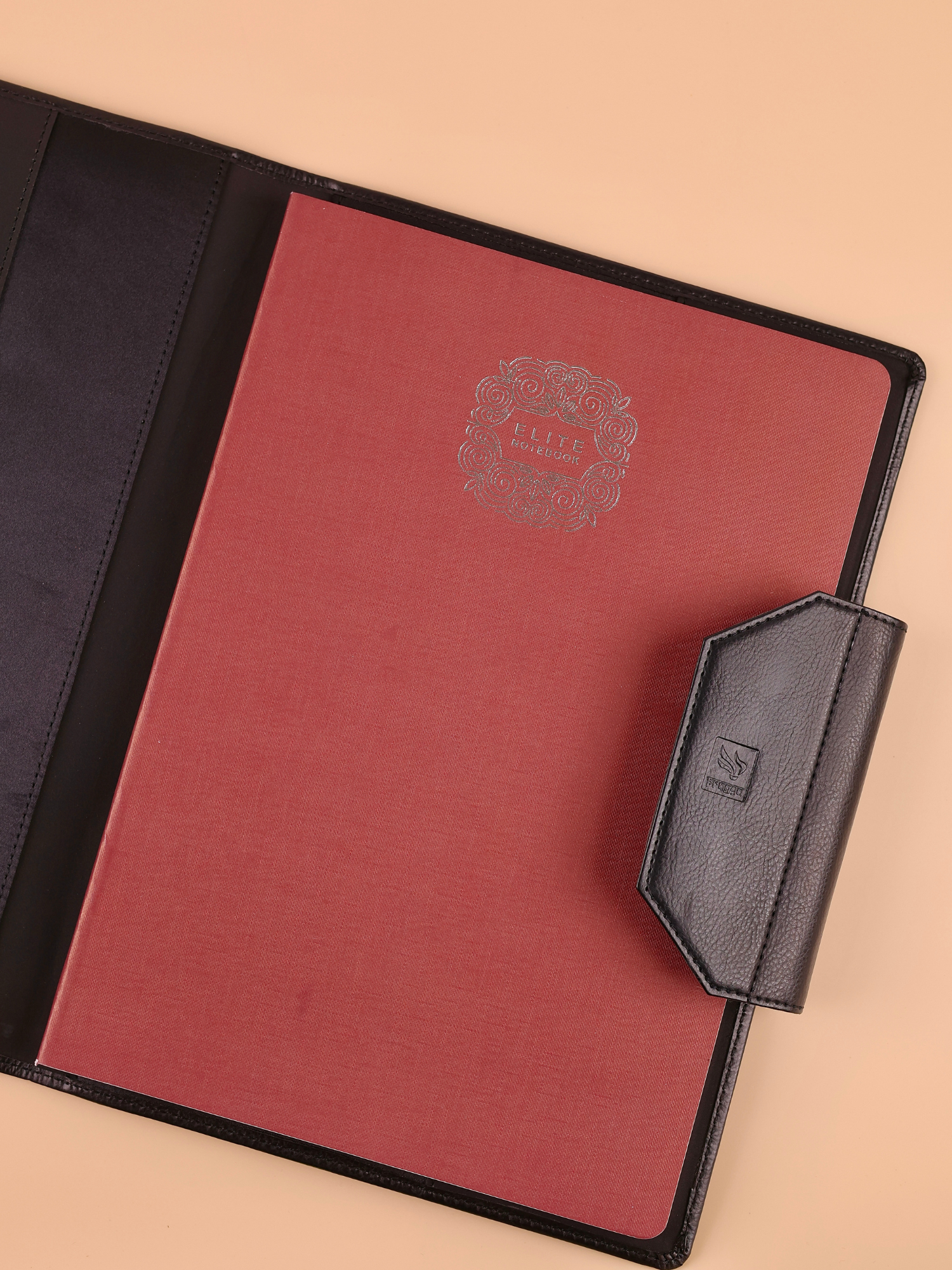 Black Tab Organiser with Refillable Notebook | Magnetic Closure