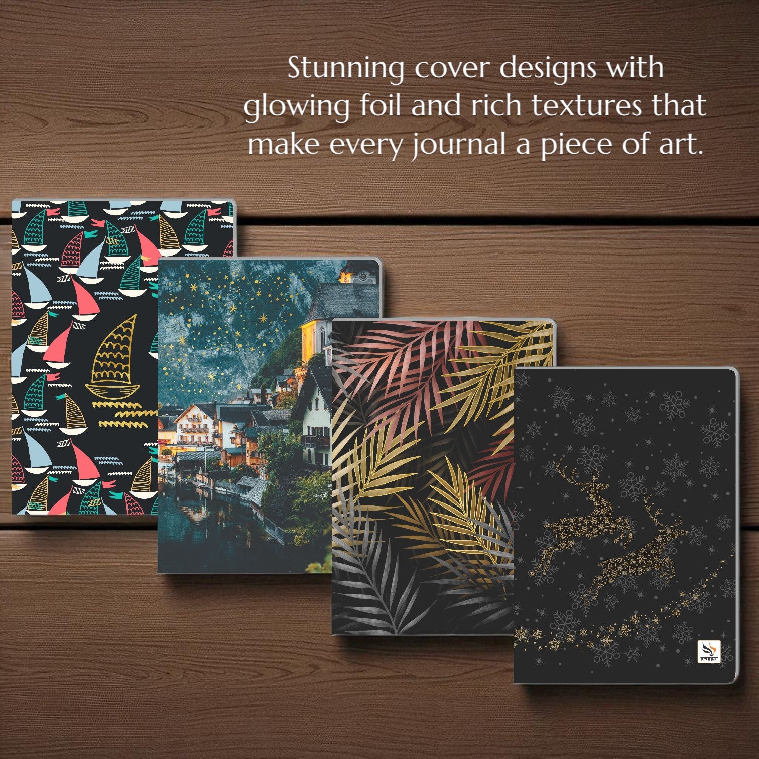 Pragya B5 Journal Notebook Set, 192 Pages, 80 GSM Single Ruled, Soft Cover Design with Printed Effects