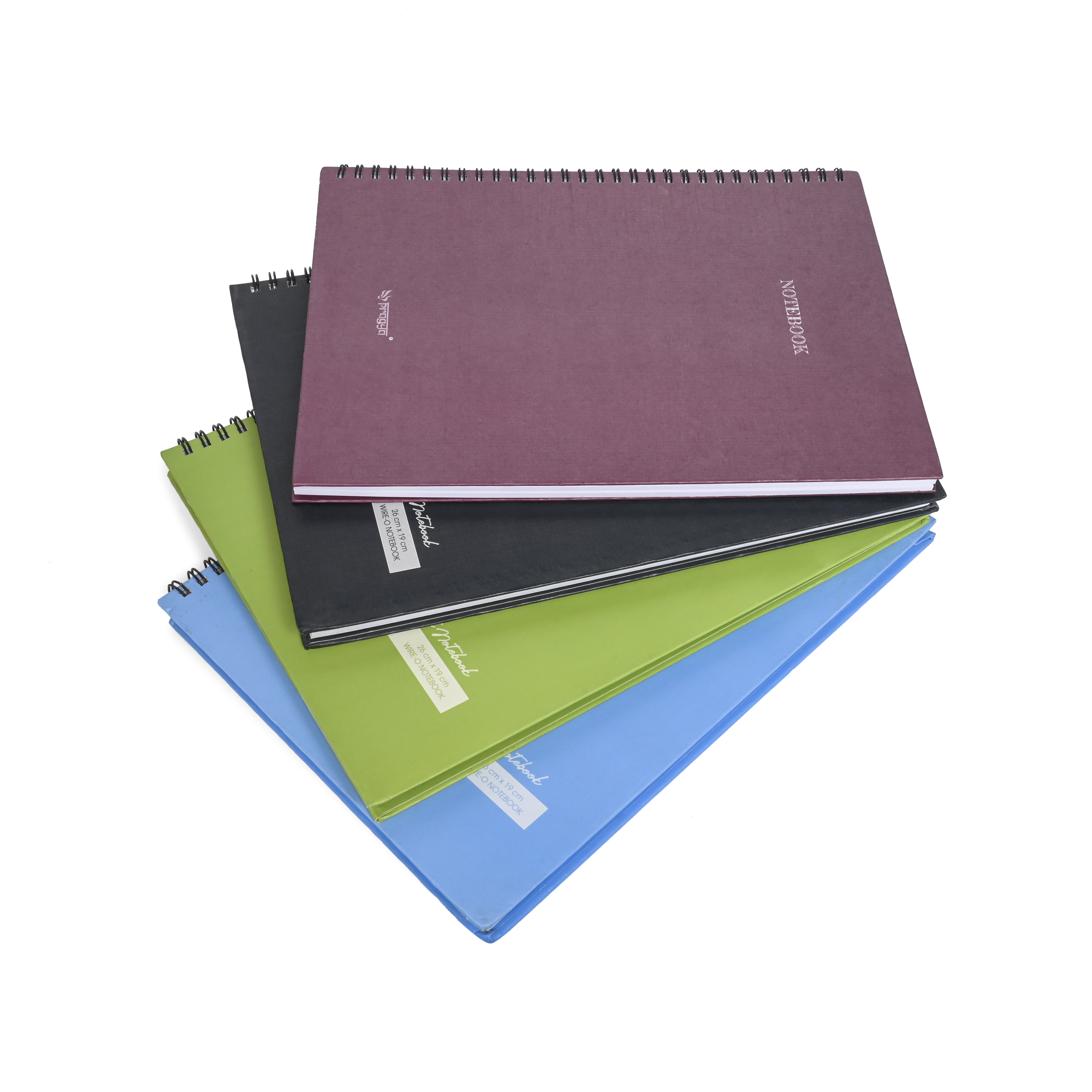 Pragya Wire-O Notebook – 120 Pages | Single Ruled | 120 GSM Paper |Size-( 26x19) cm |  Premium Spiral Notebooks for School, Office & Personal Use (Pack Of 12)