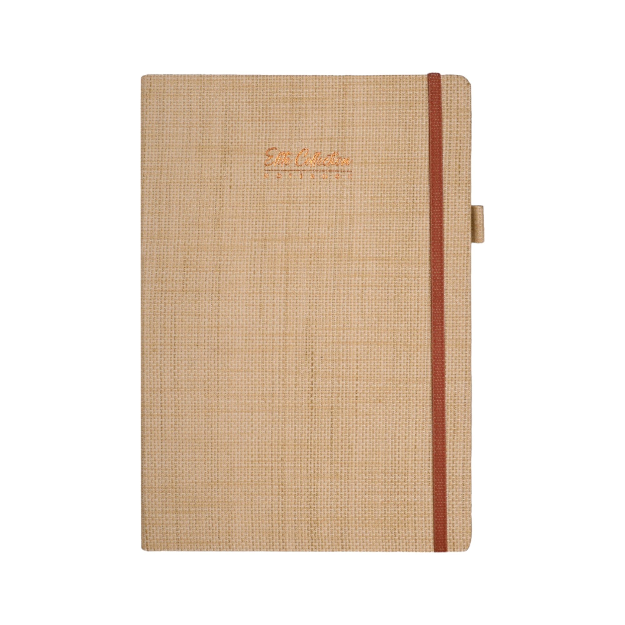 Pragya Elite Collection Classic Diary Notebook | Jute Finish Hard Cover | 192 Pages | Single Ruled | 80 GSM Natural Shade Paper