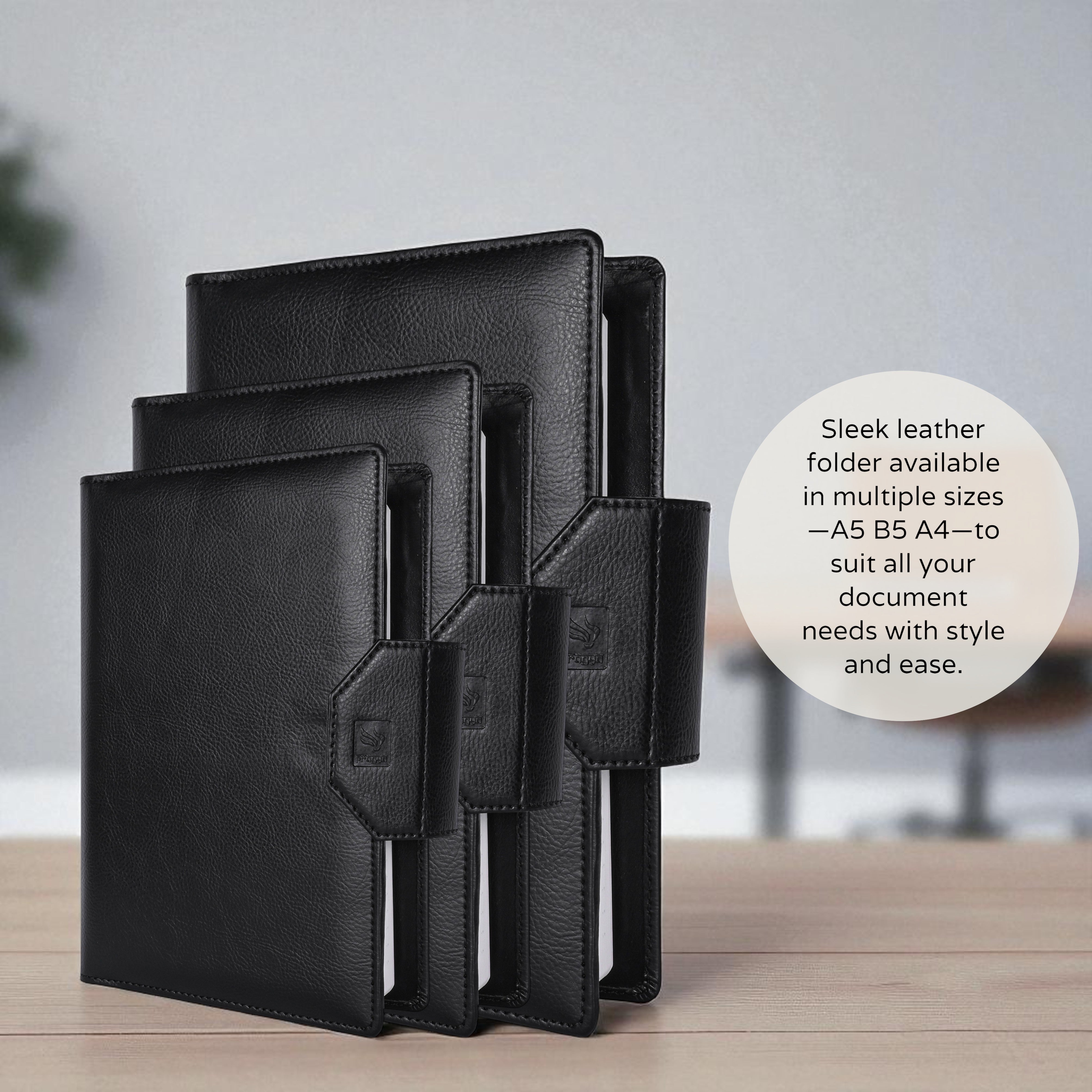 Pragya Premium A4 Leatherette Office Folder with Diary Notebook, Refillable Executive Organizer, Card & ID Slots, Pen Loop, Magnetic Closure – Ideal for Corporate Office Use & Documents