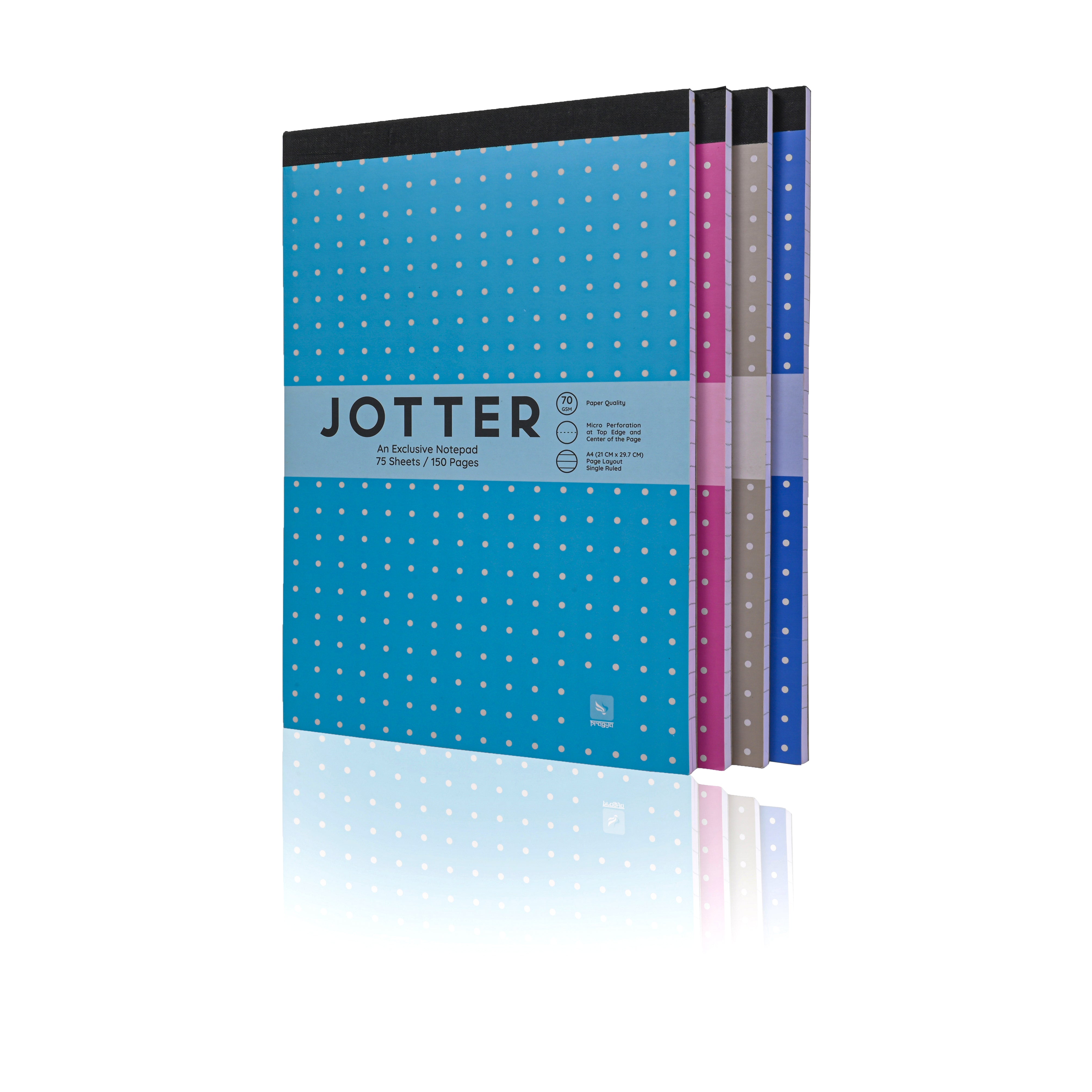 Pragya A4 Jotter Note Pad – 150 Pages | Single Ruled | Size A4 (21x29.7 cm) | Lightweight Writing Pads for School, Office & Everyday Notes ( Pack of 6 )