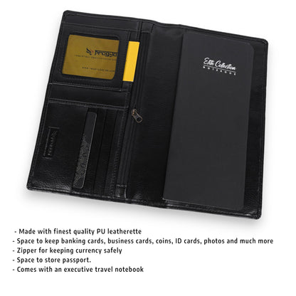 Pragya Elite Collection Travel Wallet - Luxury Organizer for Passport, Cards, Currency, Boarding Pass & Travel Booklet