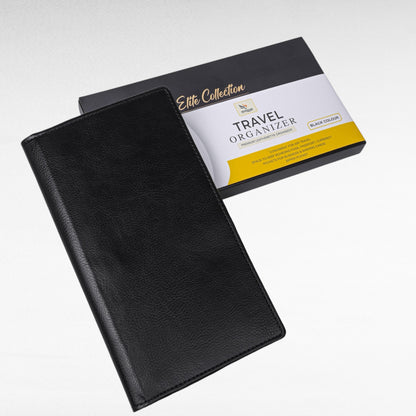 Pragya Elite Collection Travel Wallet - Luxury Organizer for Passport, Cards, Currency, Boarding Pass & Travel Booklet