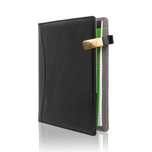 PRAGYA Elite Collection Leatherette Desk Organizer with Refillable Notepad (A4 Size Notepad) – Multi-Pocket Design for Cards and Accessories
