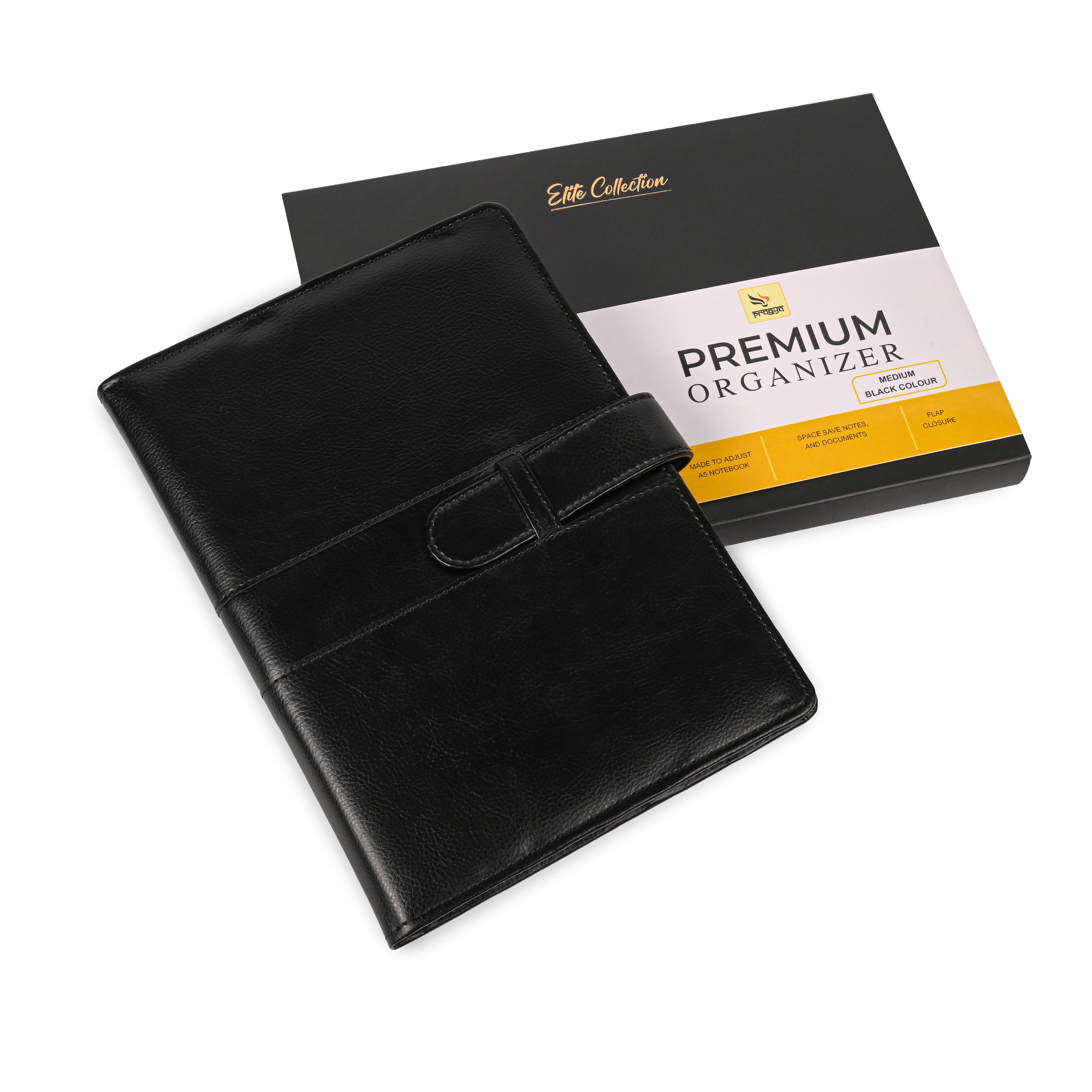 Pragya Elite Collection Premium Leatherette Organizer B5 (17.5 x 25 CM) | Refillable Executive Diary Notebook | Card & ID Slots, Pen Loop, Flap Closure | Professional Planner for Office & Corporate Use