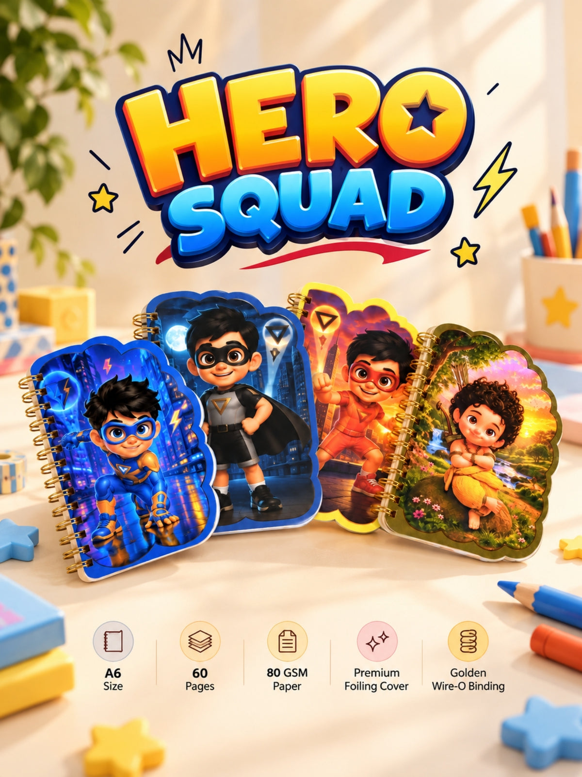 Hero Squad lightning hero design