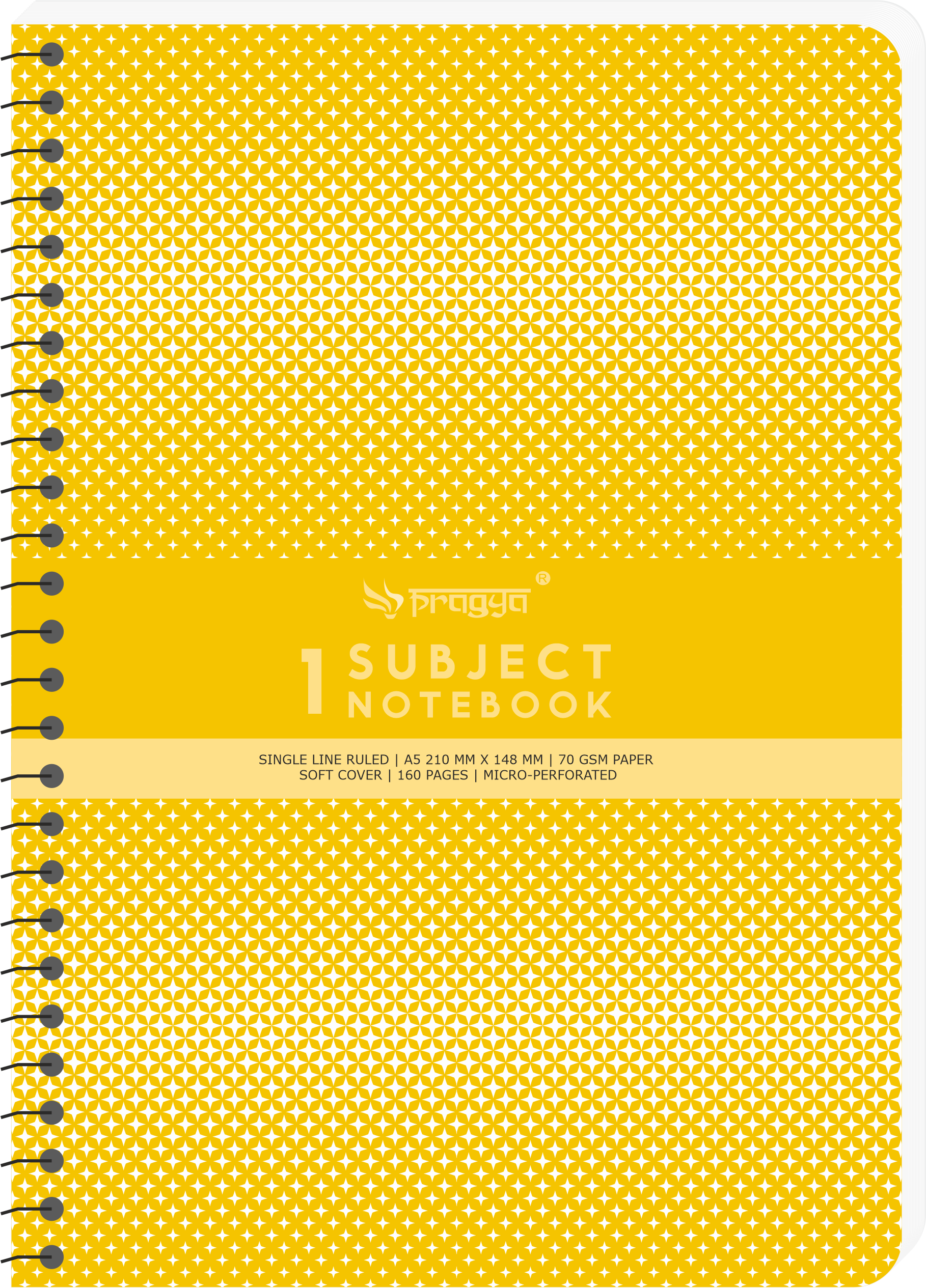 Pragya Elite Collection | A5 1-Subject Notebook | Single Ruled Pages | Wire-Bound | Soft Cover Premium Notebooks for School, College, Office & Daily Writing (Pack-6)