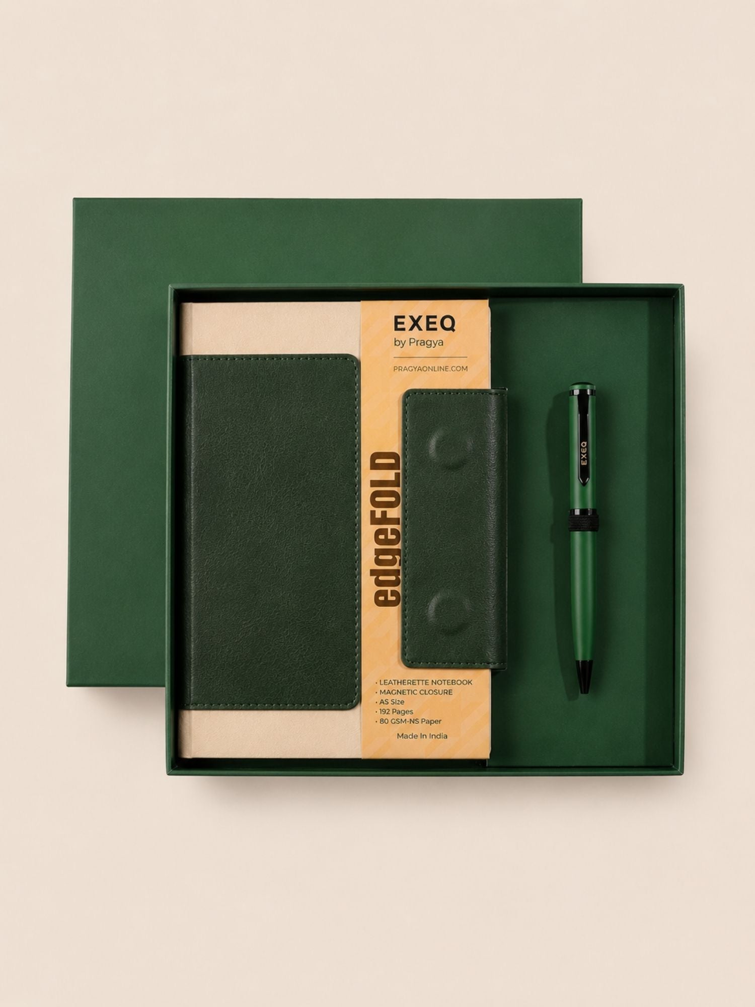 Green EdgeFold Notebook & Pen Combo Kit