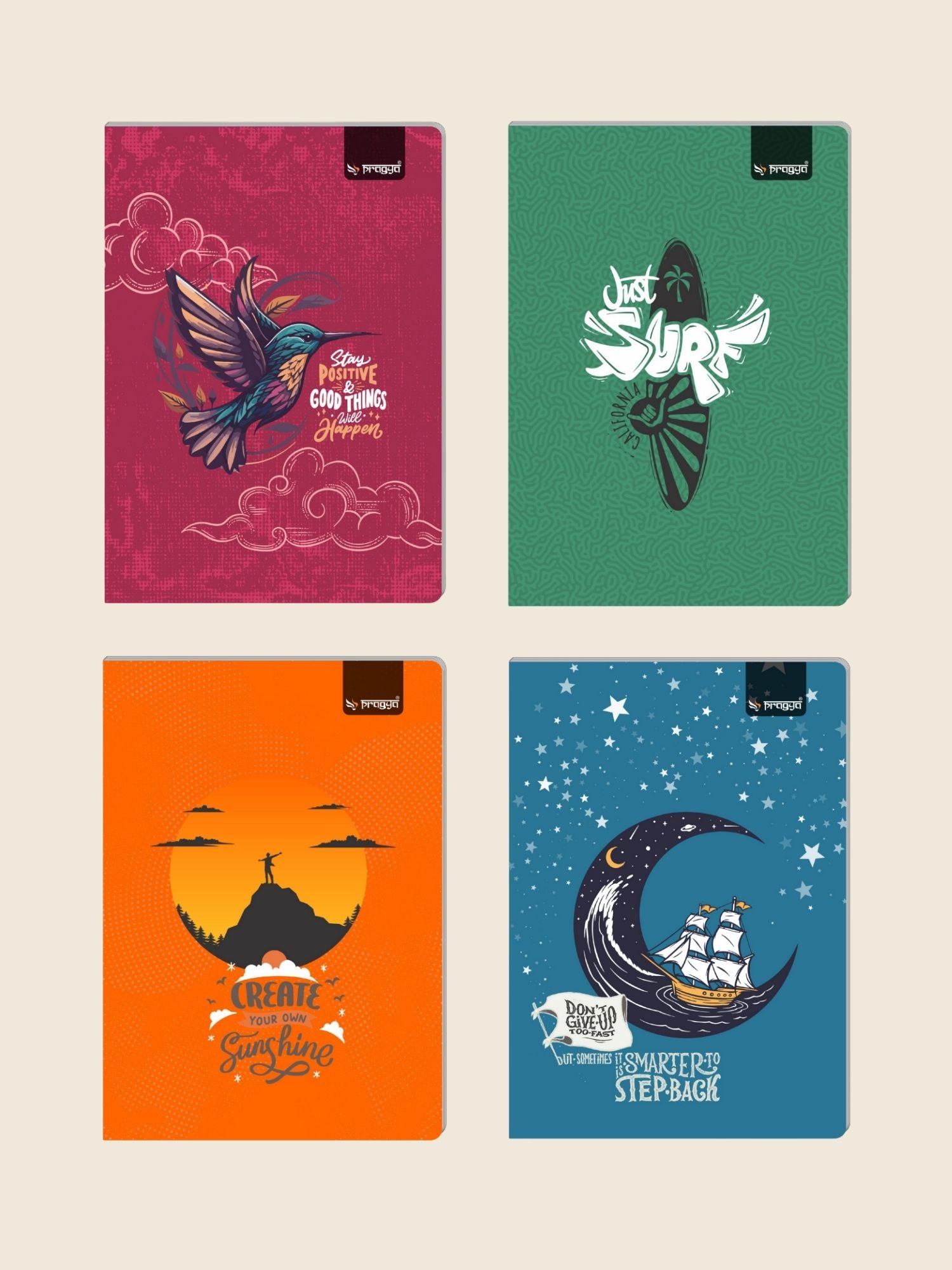 Register Notebook A4 – Ruled | 296 Pages | Pack of 4