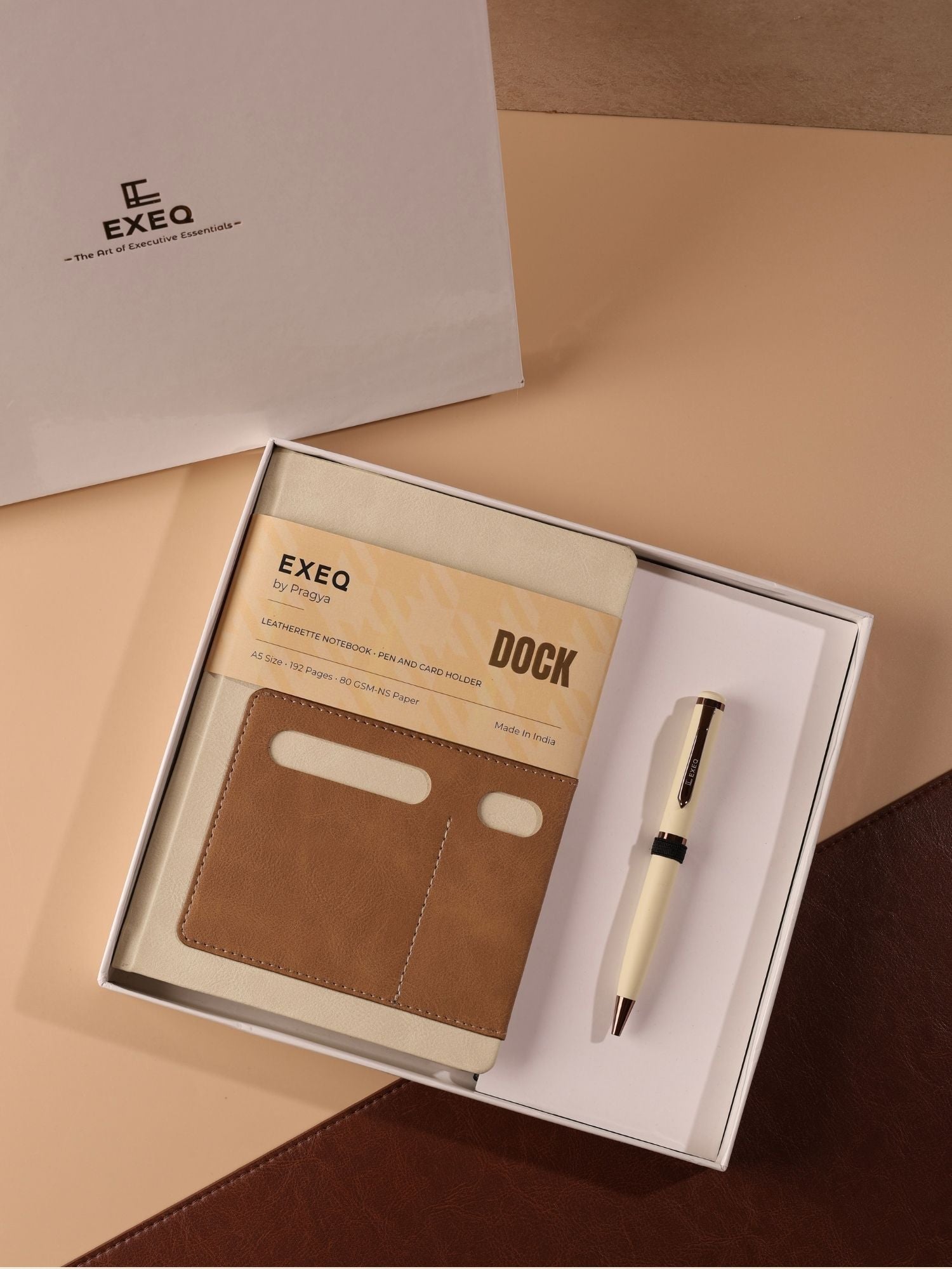 Ivory Dock Notebook & Pen Combo Kit