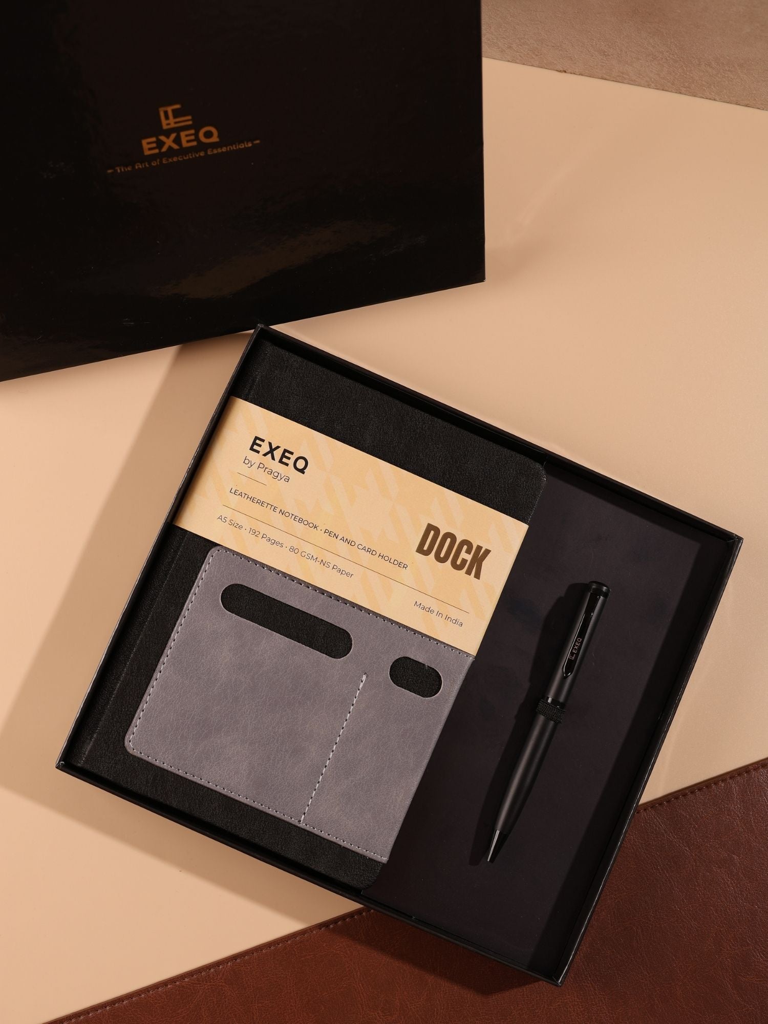 Black Dock Notebook & Pen Combo Kit