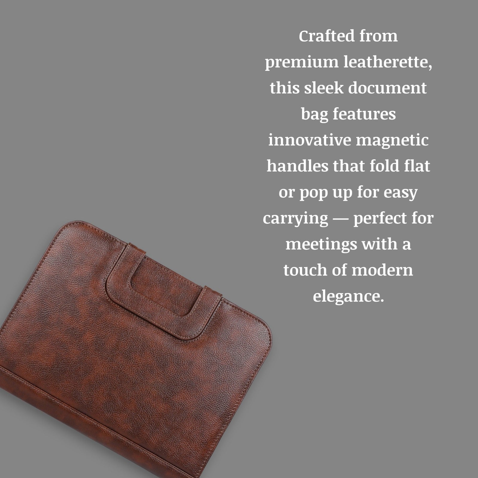 Pragya Leatherette Document Organizer Bag – Multipurpose File Folder with Notepad, Card Slots, Stationery Space & Magnetic Handles
