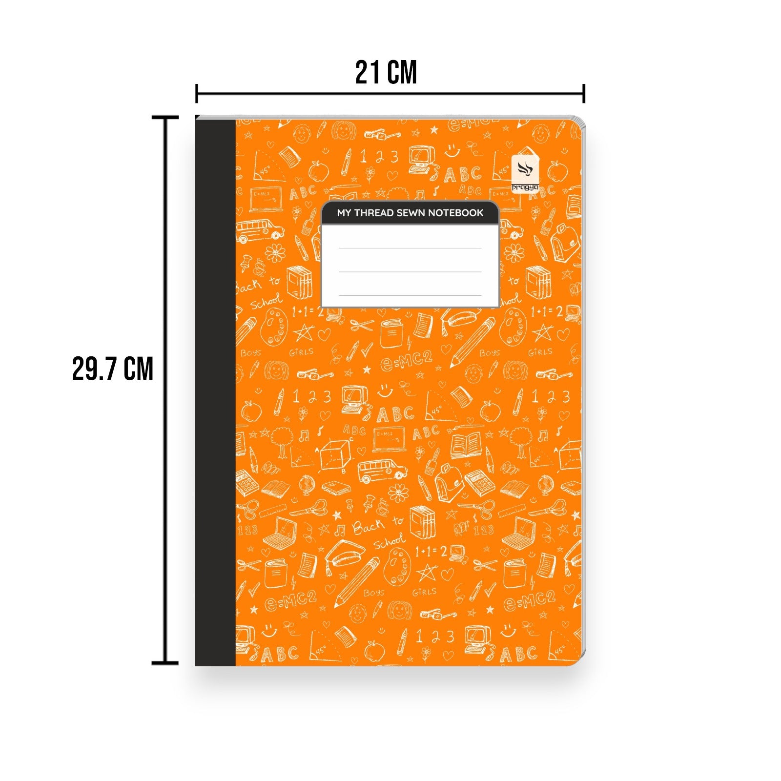 Pragya Pro Series | Thread Sewn Long Notebook - 172 Pages | Unruled | A4 - 29.7cm X 21.0cm | Pack Of 4 Notebooks | Long Size Unruled Notebooks for School Students