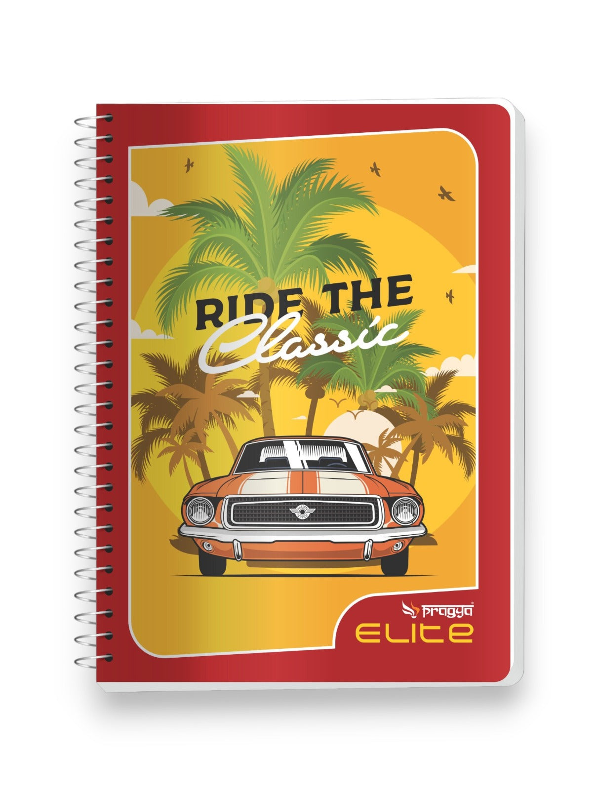 Pragya Elite A4 Spiral Notebook 300 Pages | Extra Durable Soft Cover with Metallic Texture & Vibrant Design | Spiral Binding for School Office College Writing Journal (Pack of 2)
