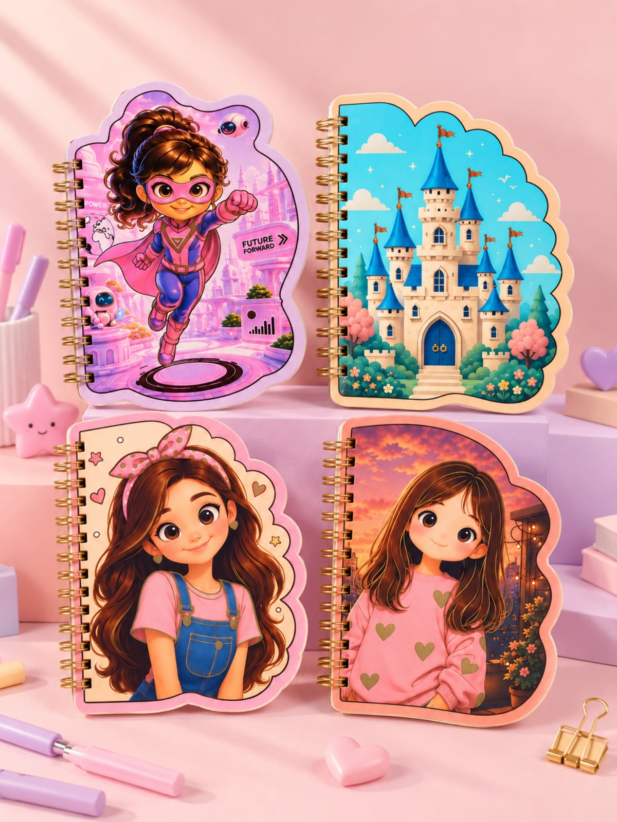 Mega set: Wonderland character notebooks