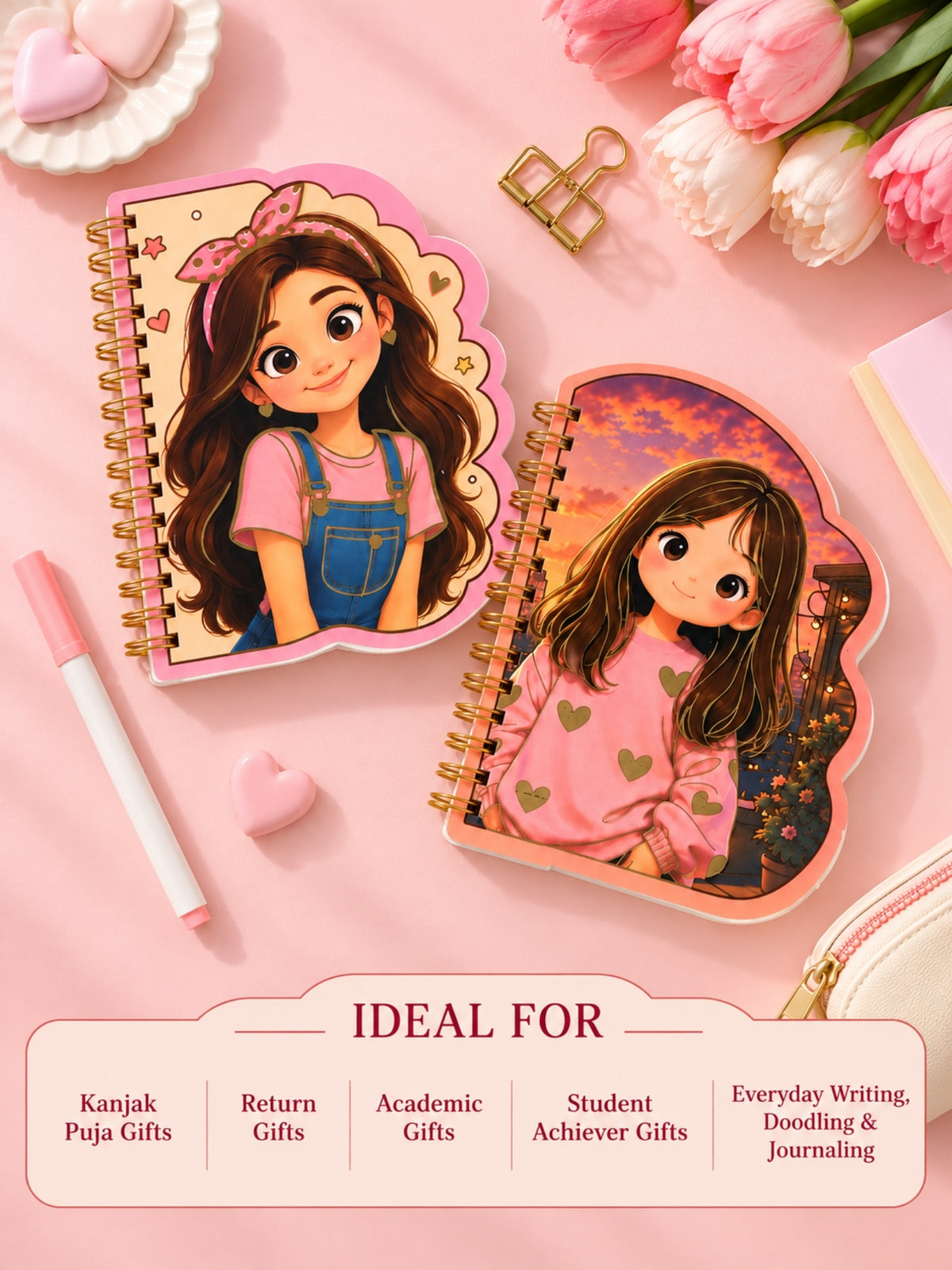 Wonderland character notebook, fairy-tale castle design