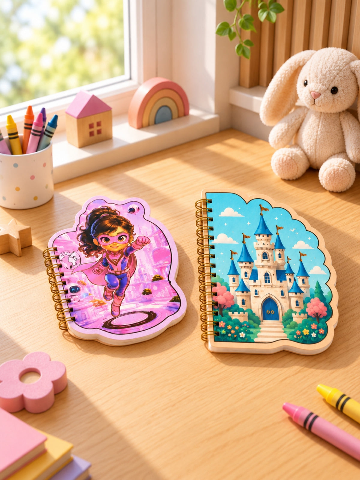 Wonderland character notebook, bow girl design