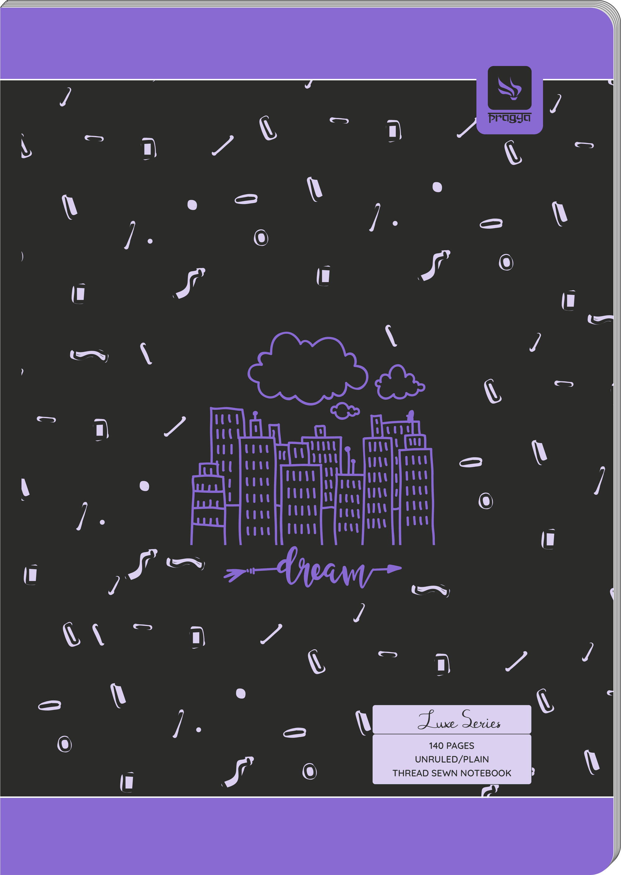 Pragya A4 Notebook Thread Sewn Luxe Series (140 Pages, Unruled/Plain) | Pack of 6