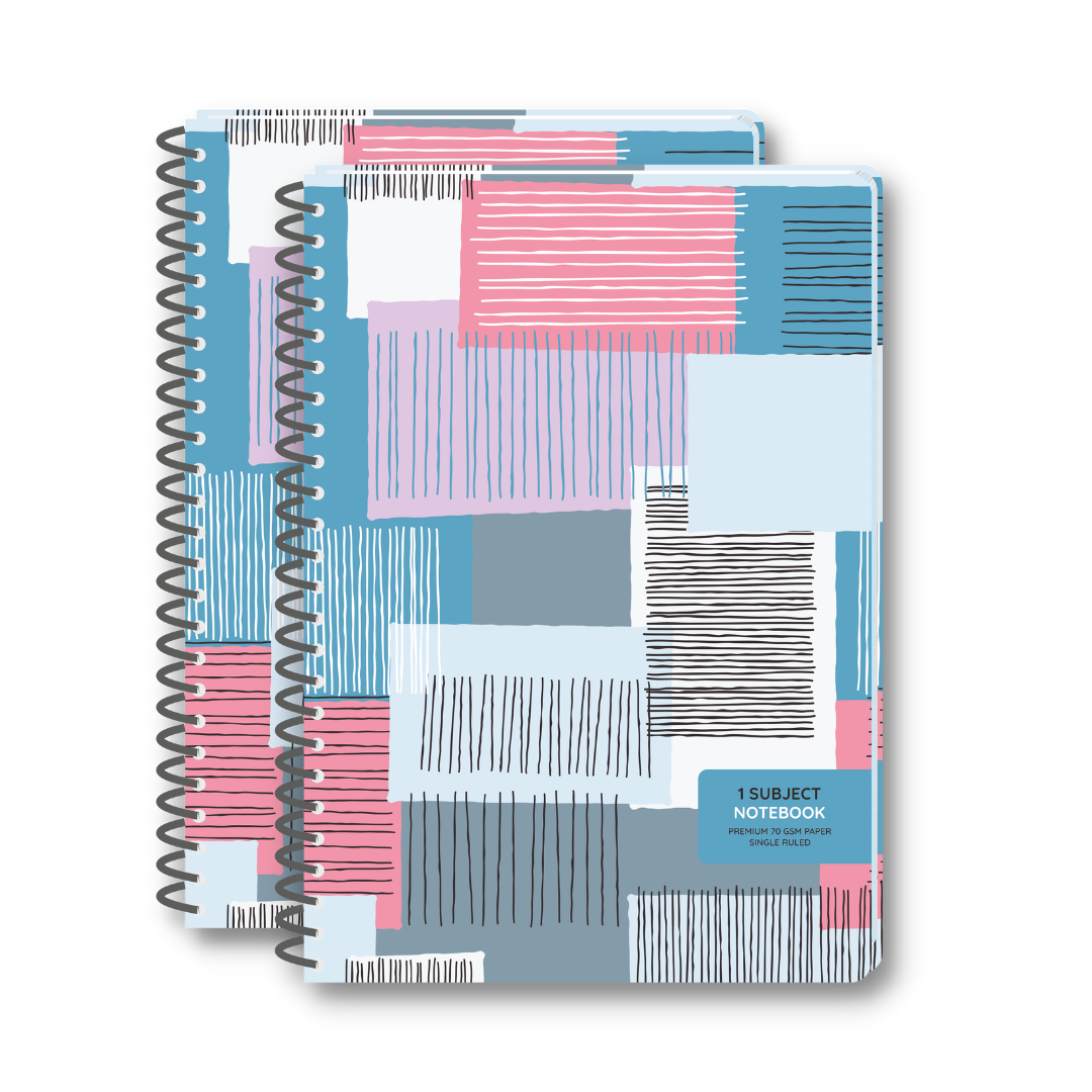 Pragya 1-Subject B5 Notebook (200 Pages, Ruled) Hard Case Cover  |  Pack of 2