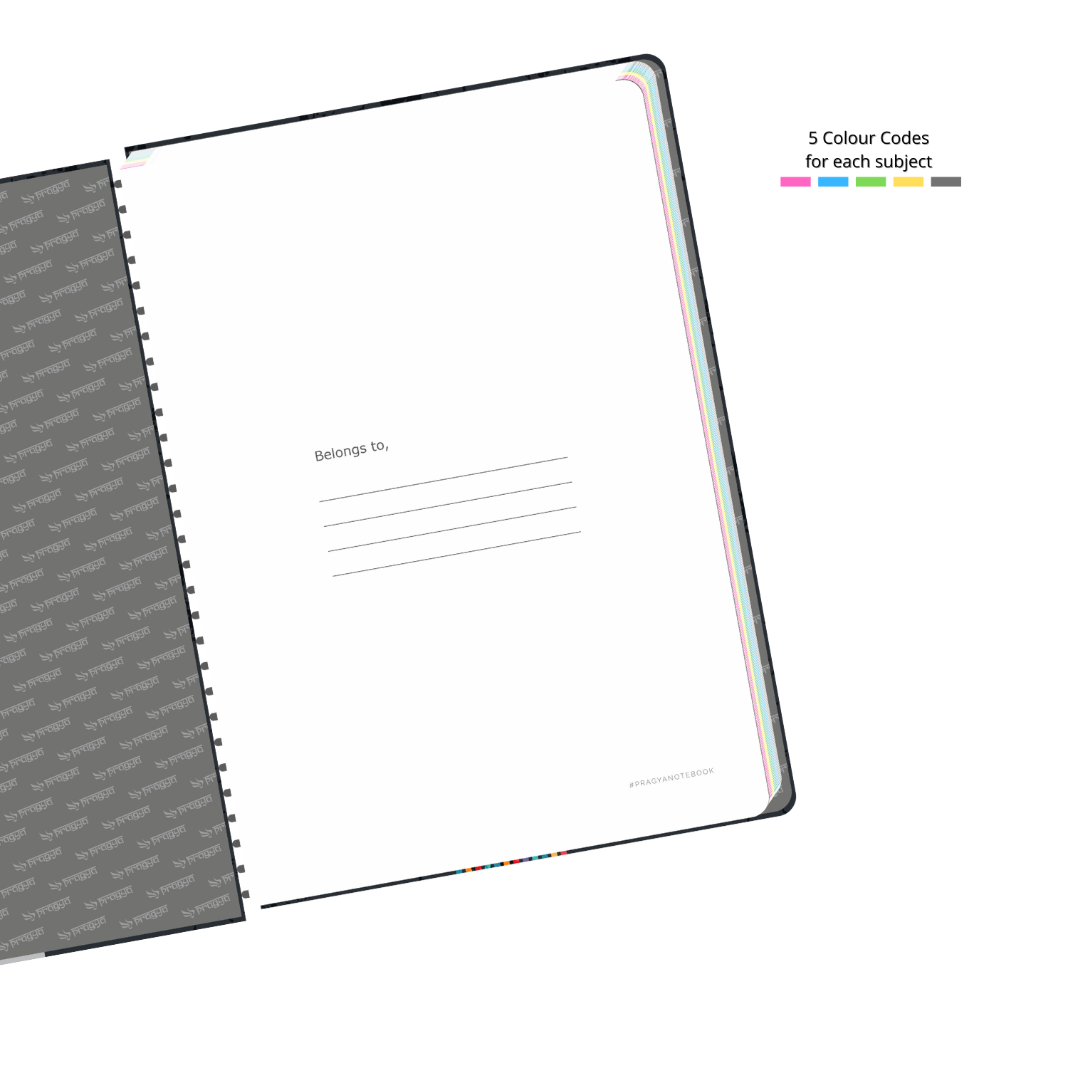 A5 Saffiano Metallic Notebook Silver - Papeterie Michel