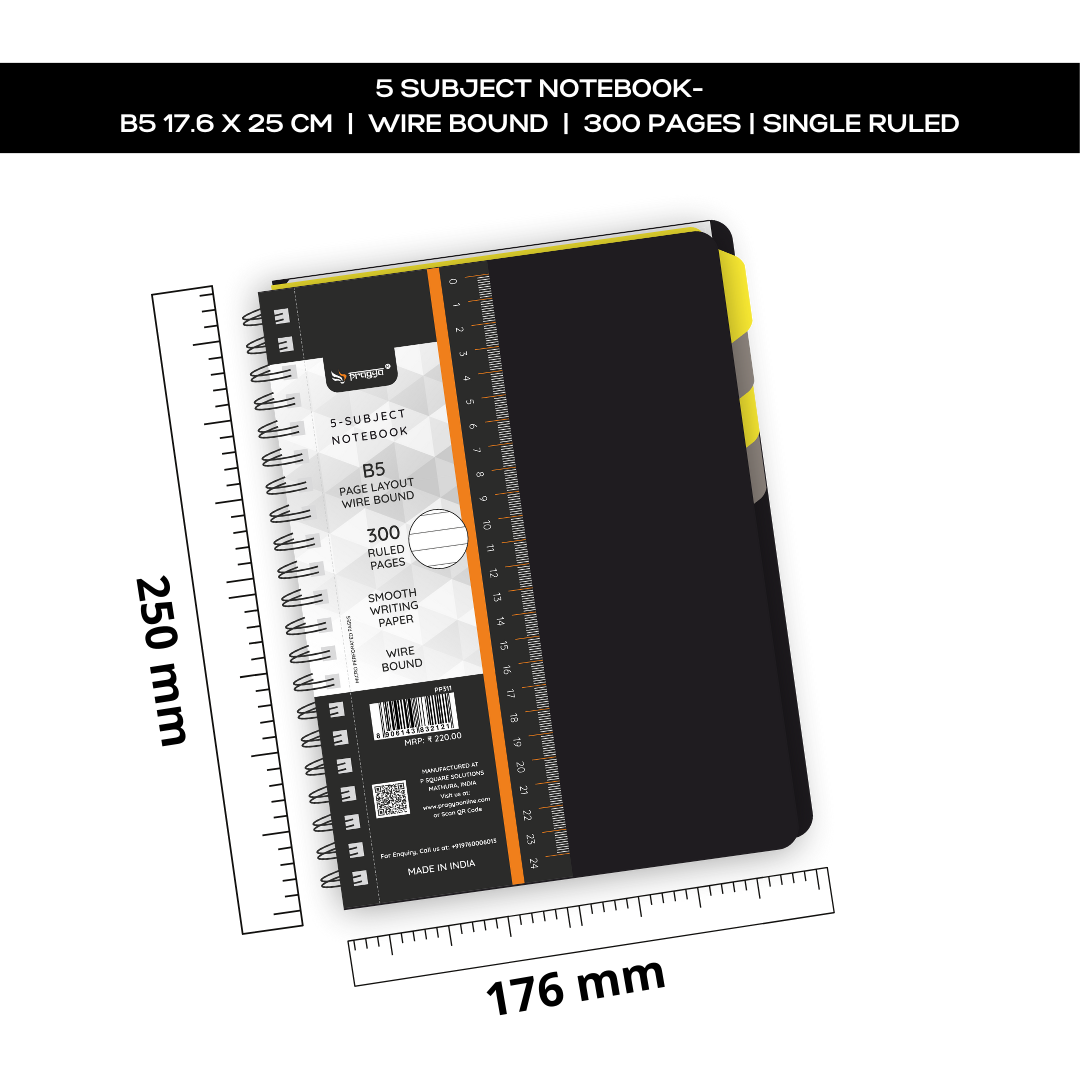 5 subject notebook 
