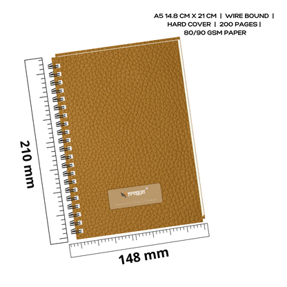 Pragya A5 Notebook (200 Pages, Ruled) Elite Collection Wire Bound  |  Pack of 2