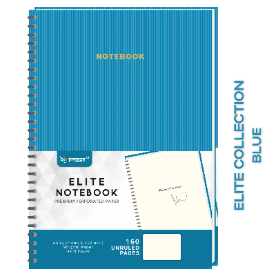 Pragya Elite Collection | Blue Journal Notebook | A4 (21x29.7 cm) | 90 GSM | 160 Unruled Pages | Hard Cover | Wire Bound | Premium Executive Notebook for Office & Personal Use