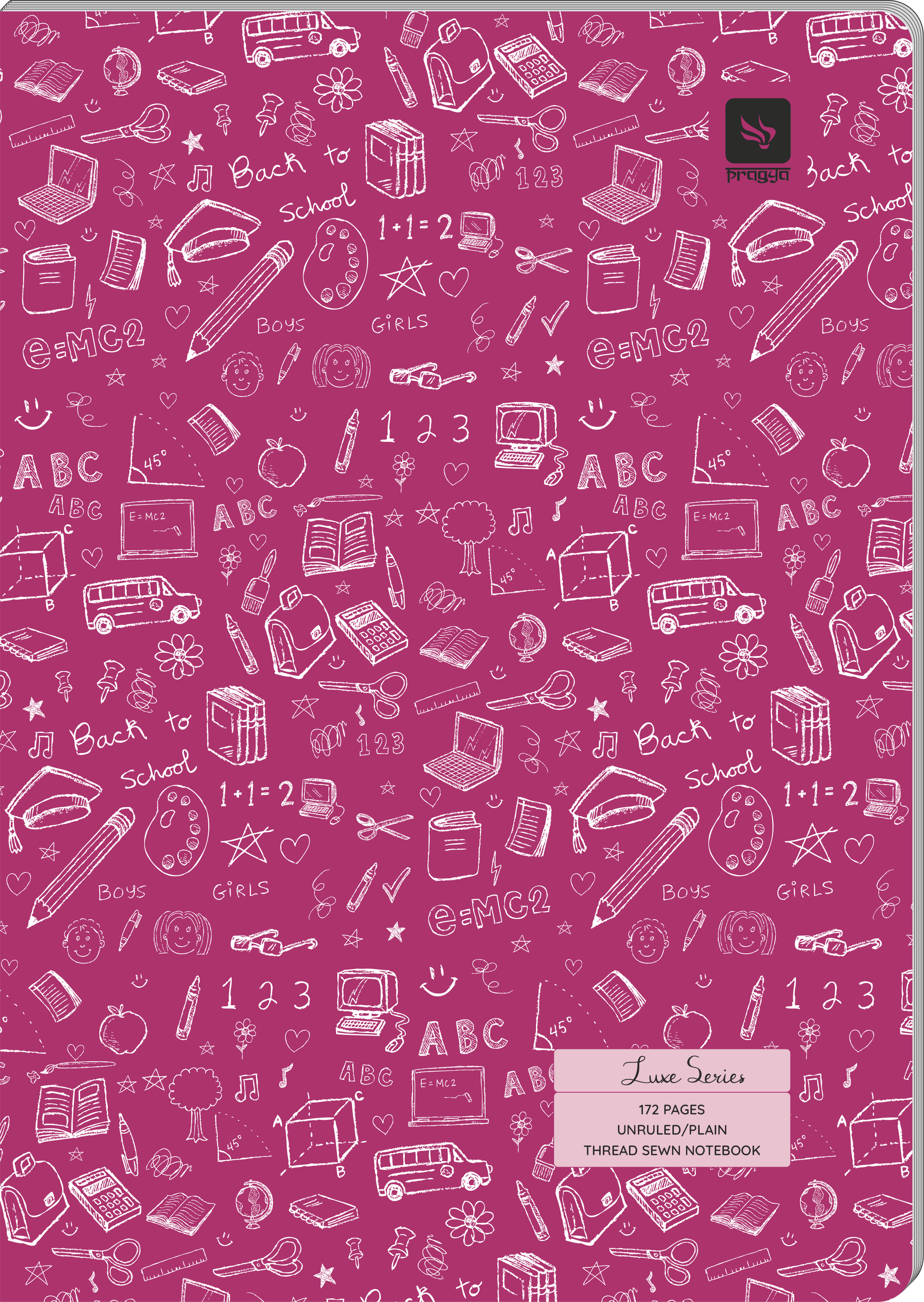 Pragya A4 Notebook (172 Pages, Plain) Thread Sewn Luxe Series | Pack of 6