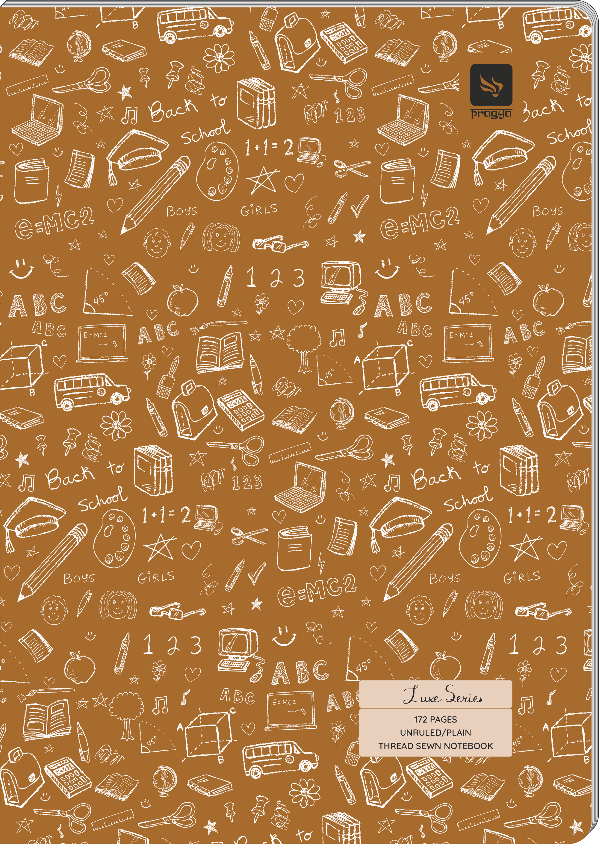 Pragya A4 Notebook (172 Pages, Plain) Thread Sewn Luxe Series | Pack of 6