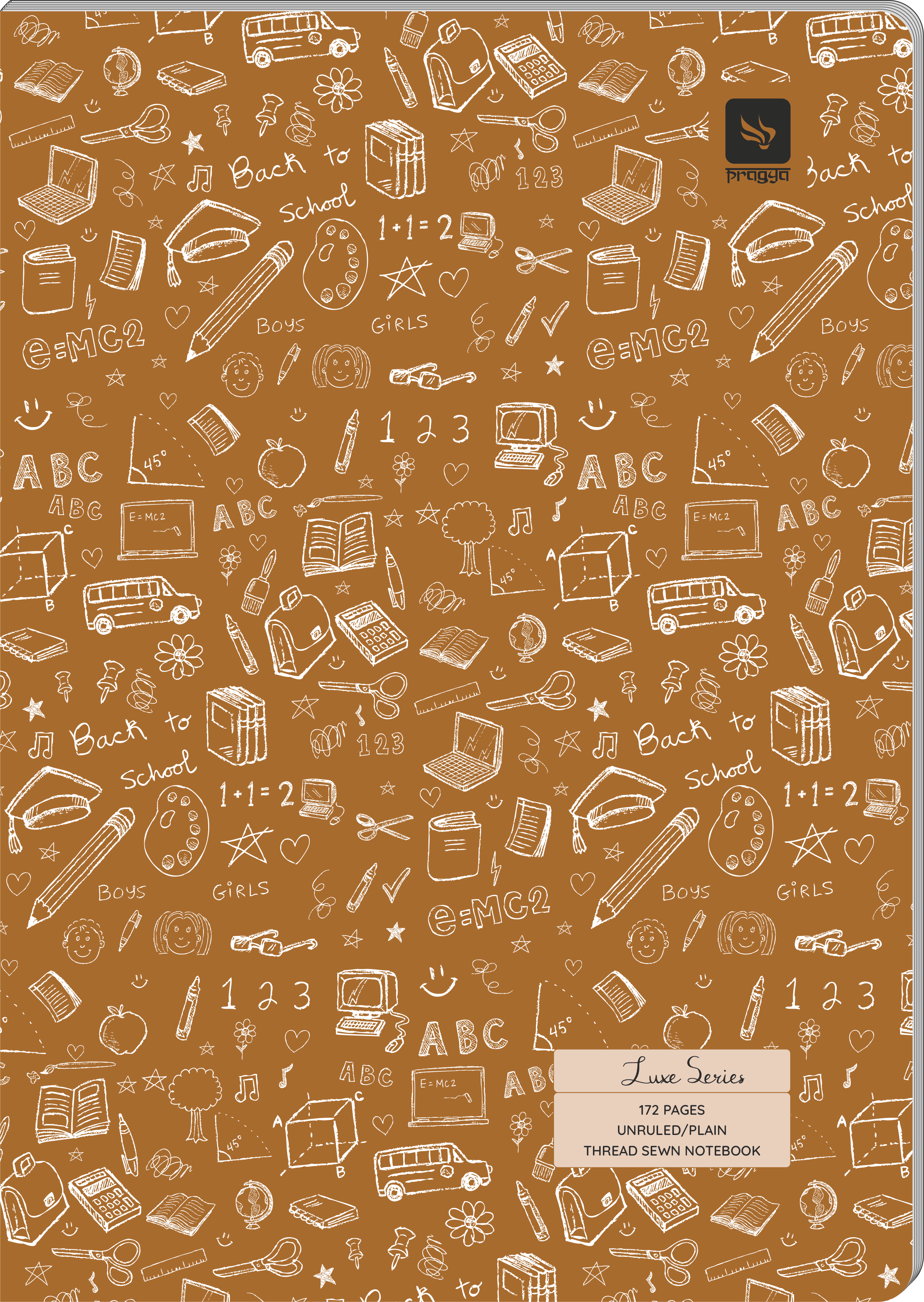 Pragya A4 Notebook (172 Pages, Plain) Thread Sewn Luxe Series | Pack of 6