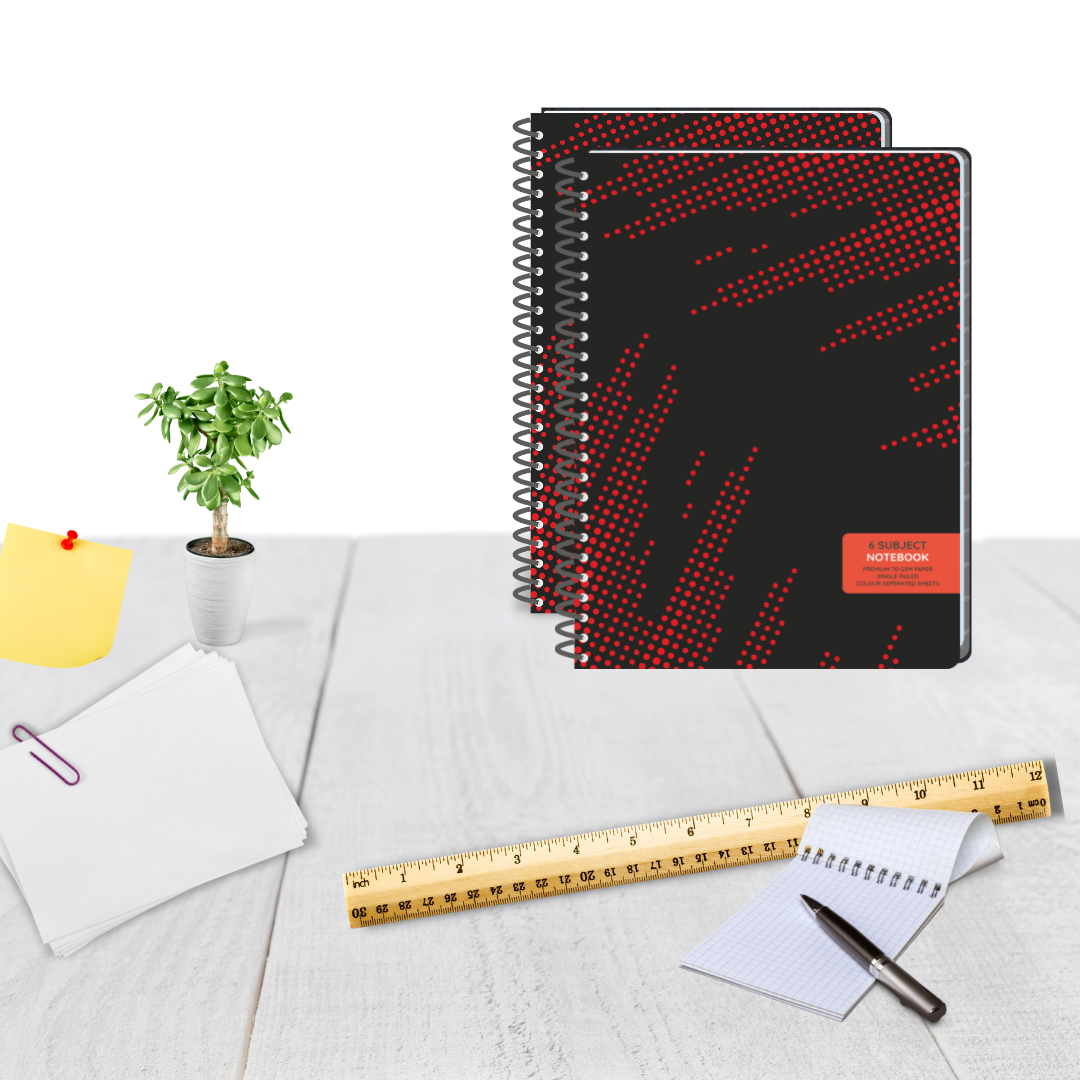 Pragya 6-Subject B5 Notebook (300 Pages, Ruled) Elite Collection Hard Cover  |  Pack of 2