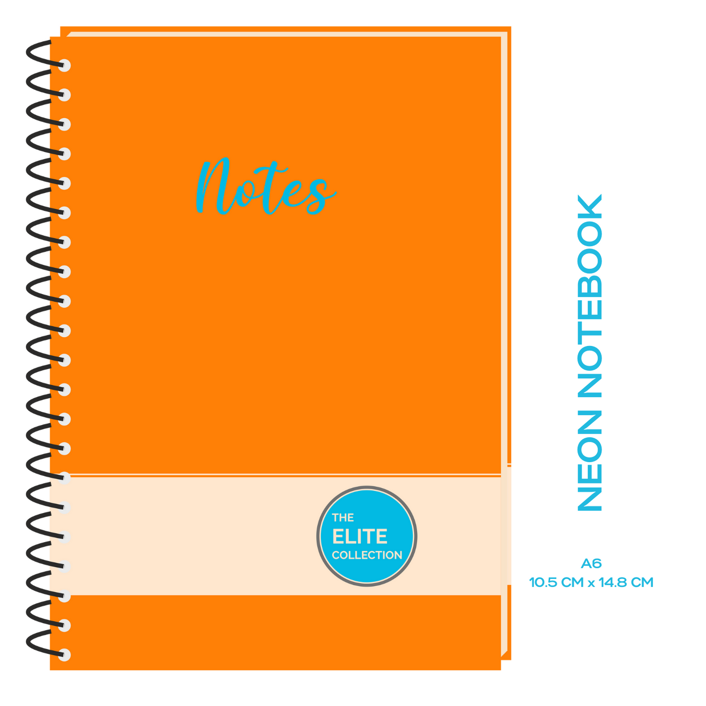 Pragya Neon A6 Notebooks (140 Pages, Ruled) Spiral Elite Collection - Pack of 4