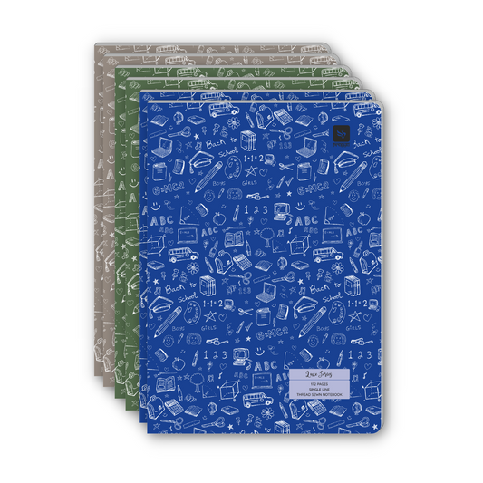 Pragya A4 Notebook (172 Pages, Ruled) Luxe Series Thread Sewn  |  Pack of 6