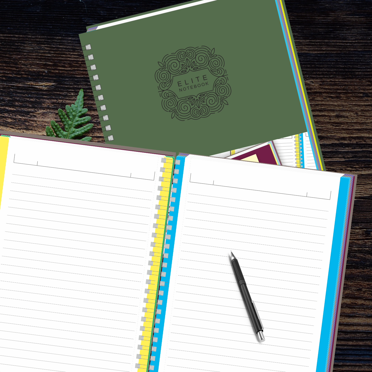 Pragya Elite Collection | A5 (14.5x 21 CM) Notebook with Sticky Notes | 200 Single Ruled Color Coded Pages | 70 GSM | Hard Cover with Wire Binding | Pack of 2