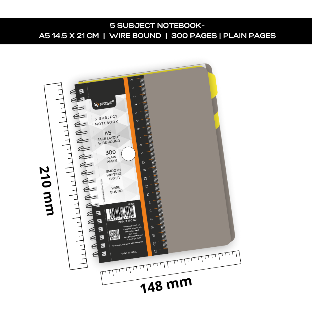 5 subject notebook 