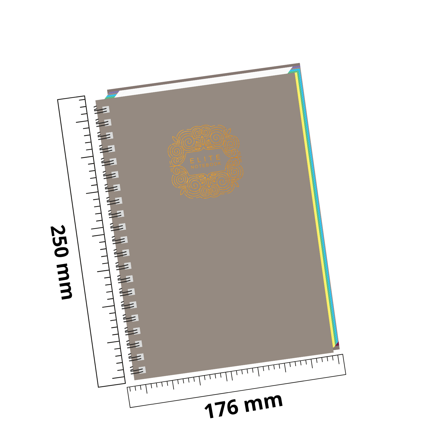 Pragya 4-Subject B5 Notebook (200 Pages, Ruled) Wire Bound - Color Coded  |  Pack of 3