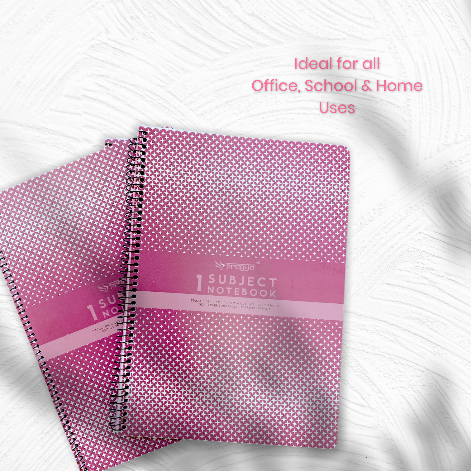 Pragya 1-Subject A4 Notebook (200 Pages, Ruled) Wire-Bound | Pack of 4